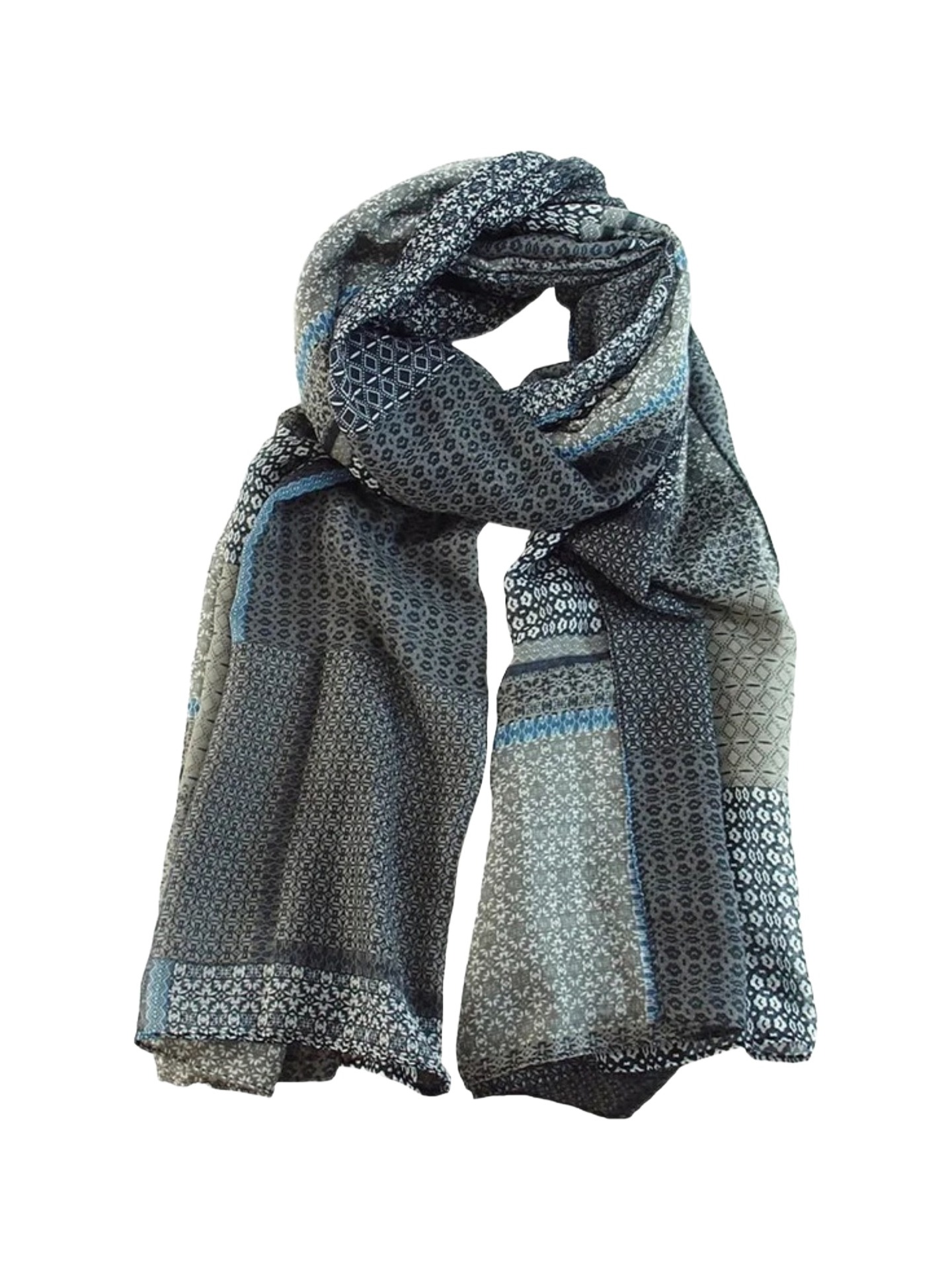 Sciarpina unisex fantasia geometrica - 100% poliestere