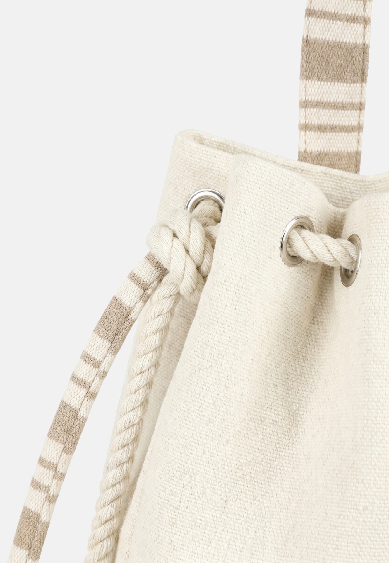 Borsa Zaino Unisex Beige Colour Blocking con Cordoncini Regolabili UNICA