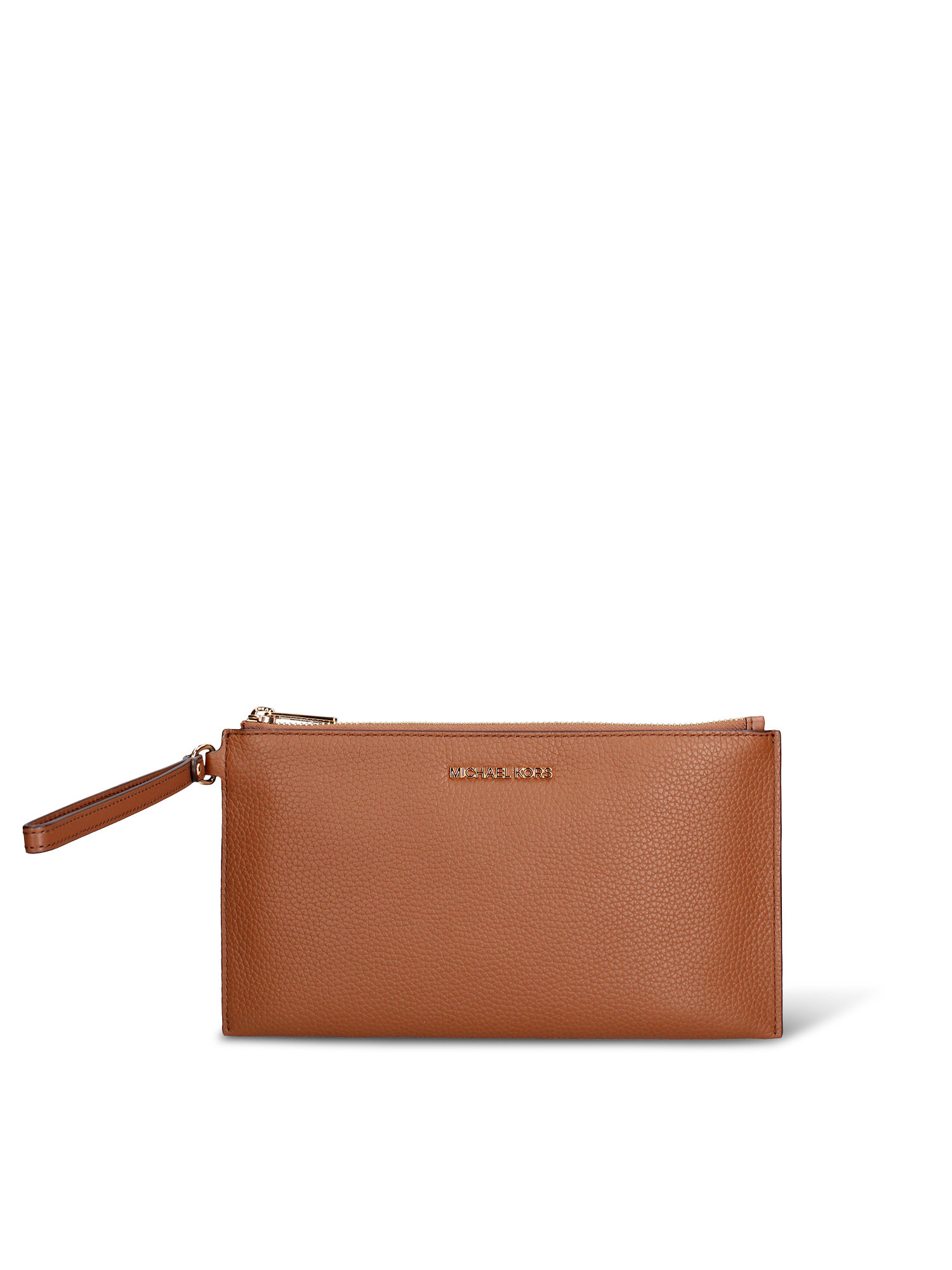 Pochette Michael Kors pelle vera con zip - , Marrone Brown UNICA 25x14x2 cm