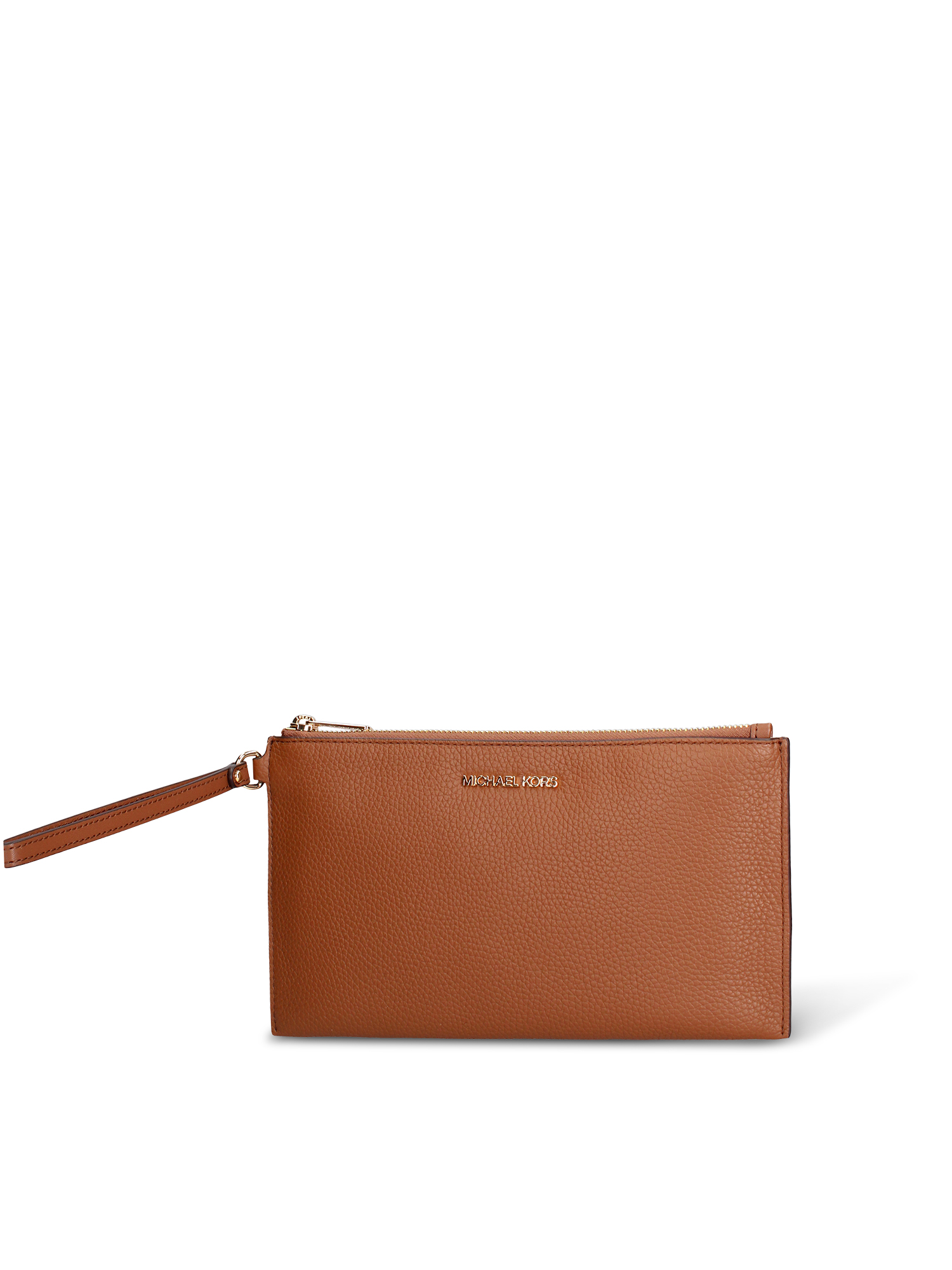 Pochette Michael Kors pelle vera con zip - , Marrone Brown UNICA 25x14x2 cm