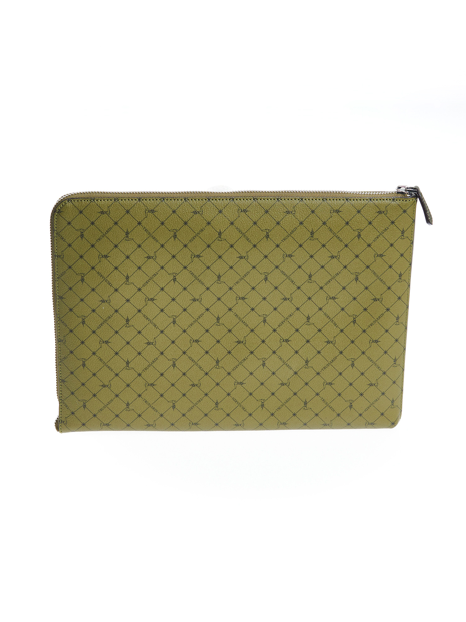 Pochette Uomo Trussardi Recycled Leather Aereo - Chiusura Zip
