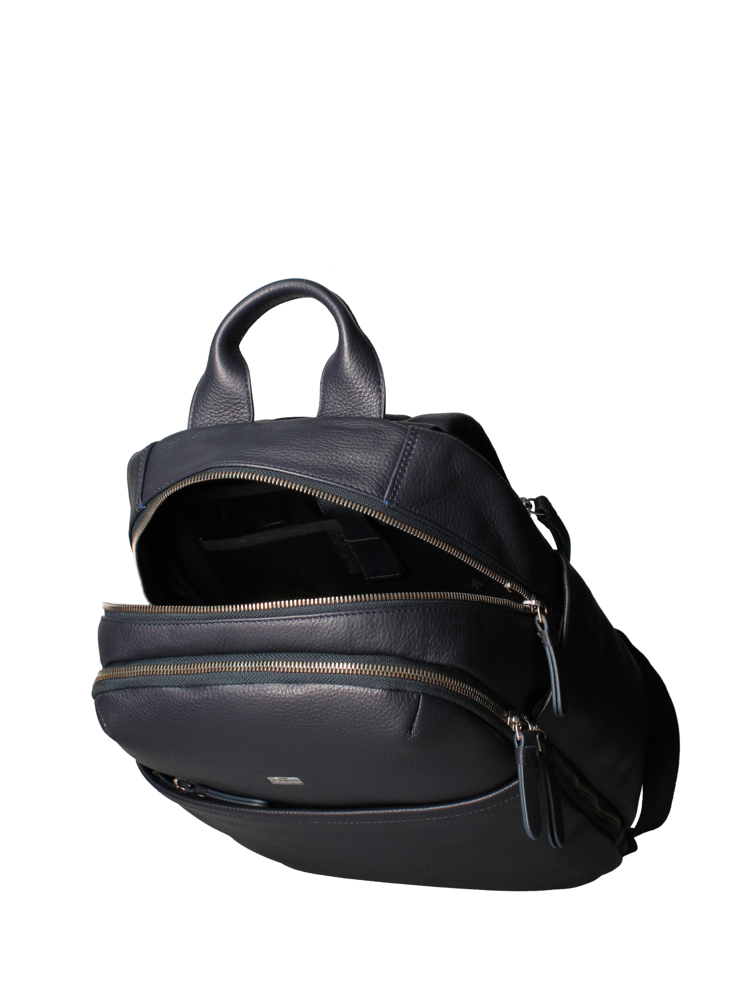 Zaino uomo John Richmond vera pelle blu con zip UNICA 26x39x16 cm JR-B95-BLUE