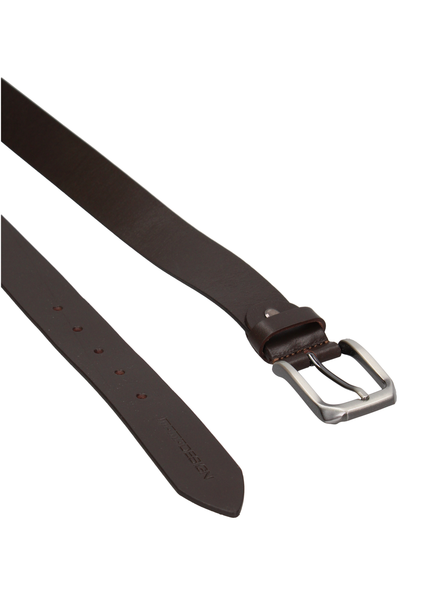 Cintura Uomo Vera Pelle Momo Design Fibbia Metallo Testa di 100cm Testa di Moro