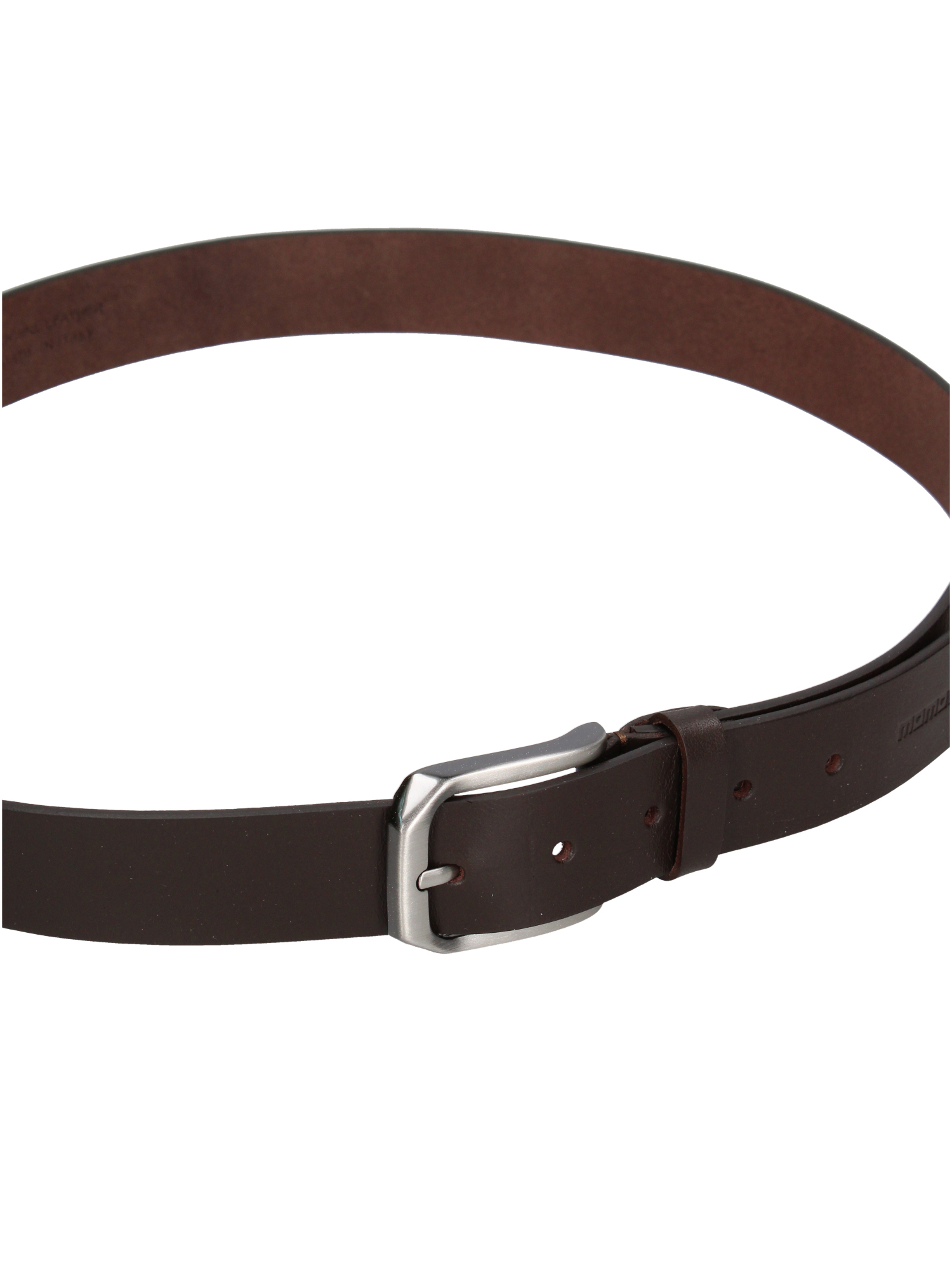Cintura Uomo Vera Pelle Momo Design Fibbia Metallo Testa di 100cm Testa di Moro