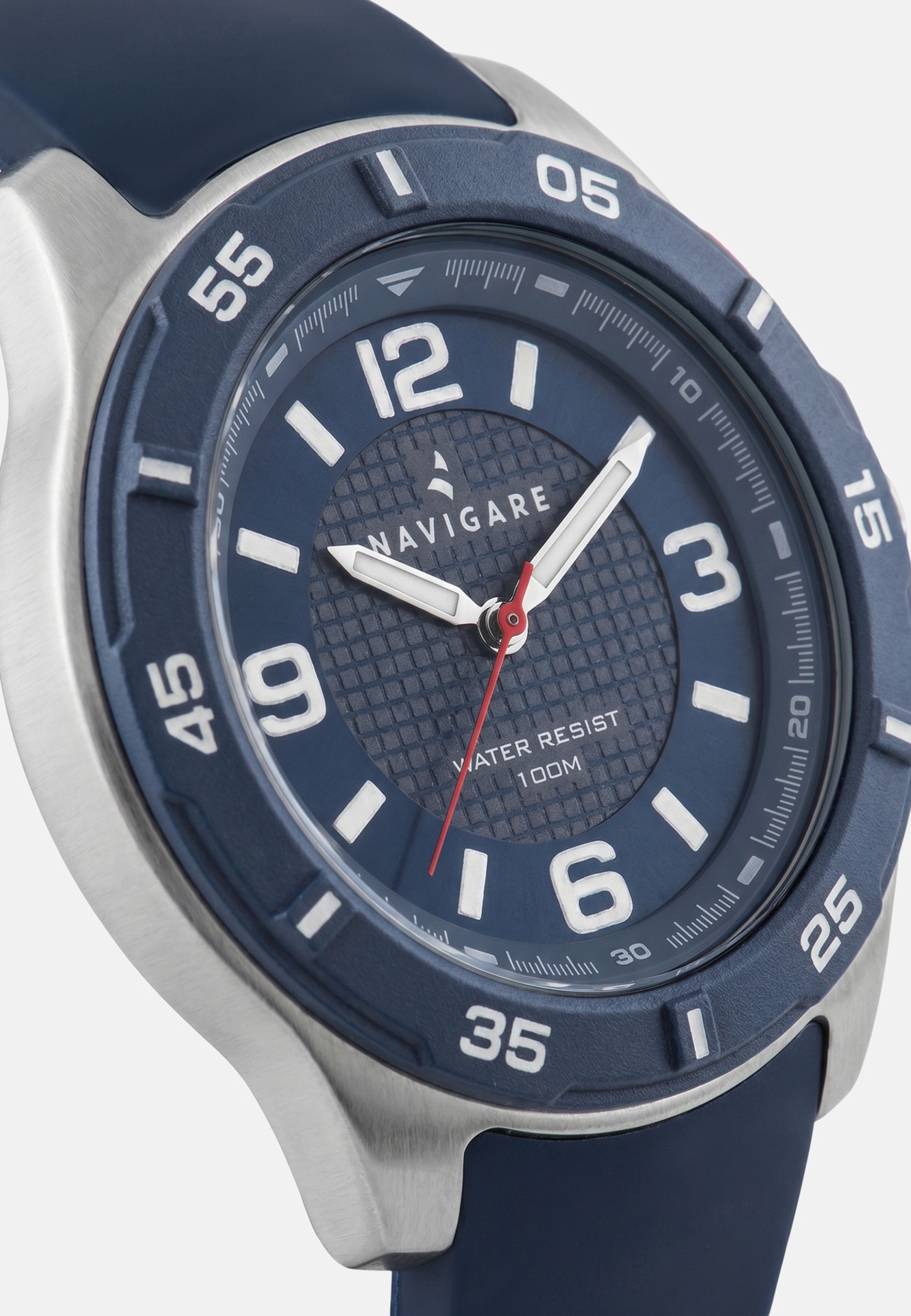 Orologio Navigare Sirio uomo blu metallo cinturino silicone impermeabile 100m