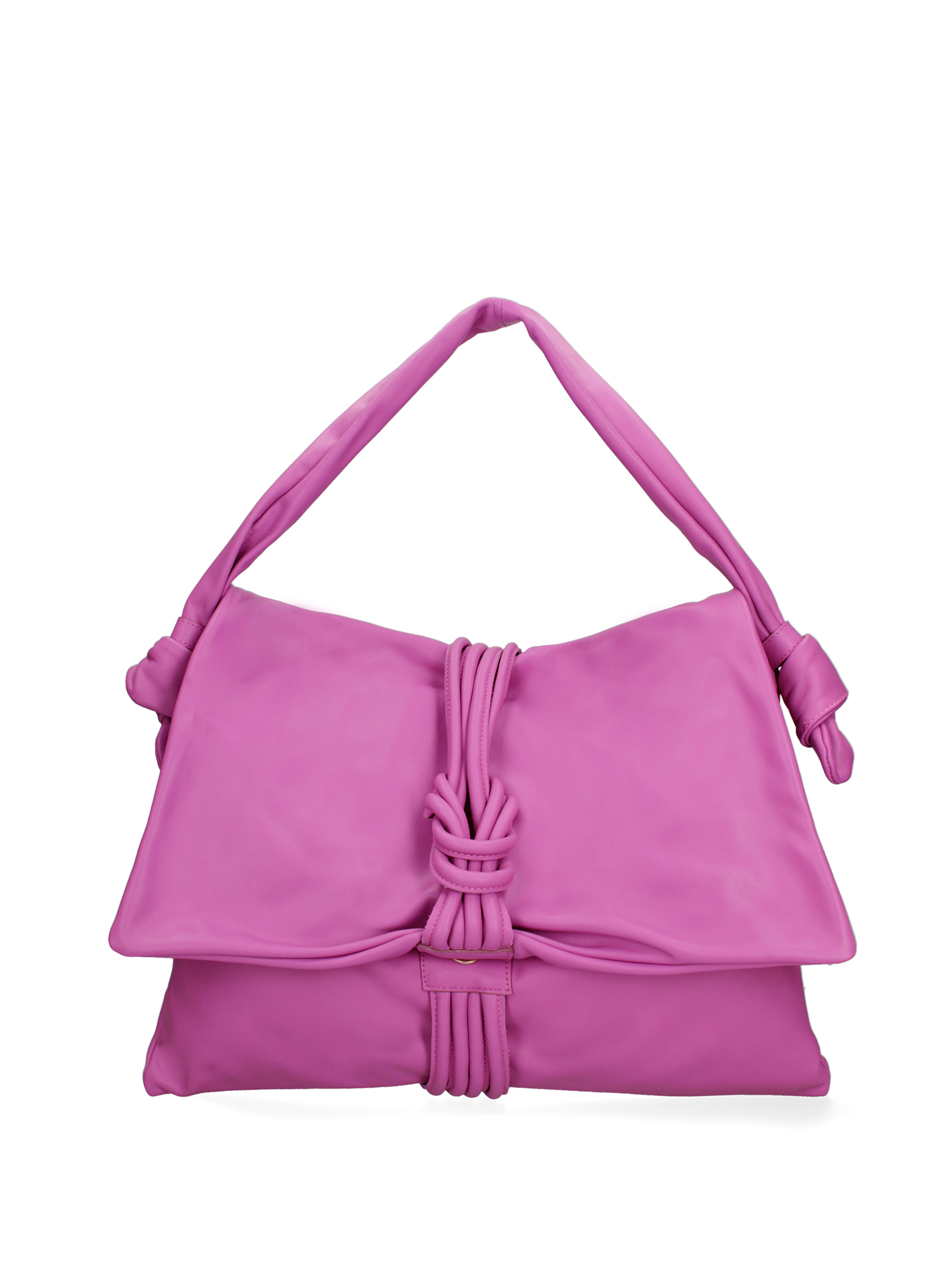 Borsa a Spalla Donna Vera Pelle Sauvage - Chiusura Magnetica Fuxsia UNICA