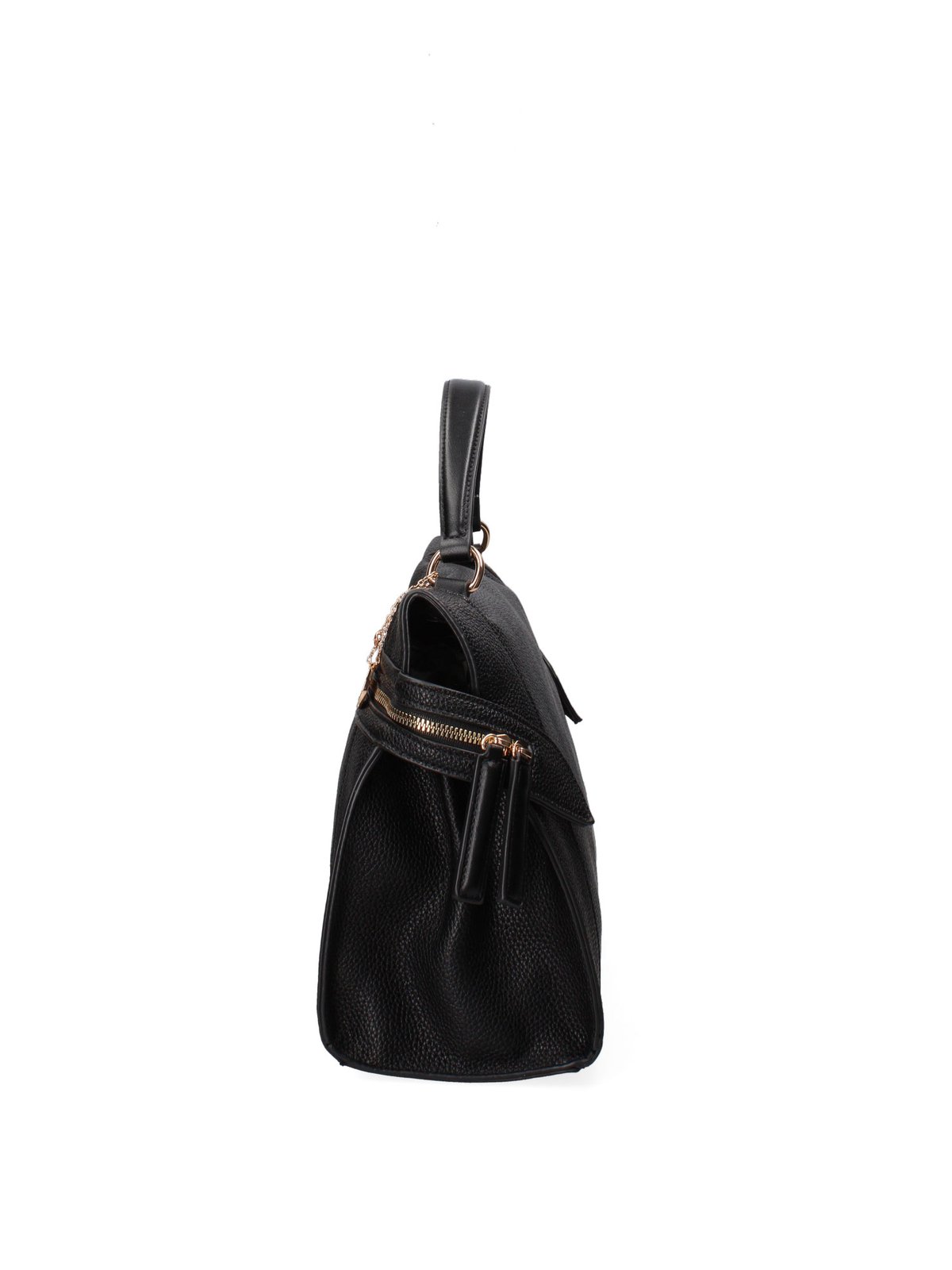 Diana & Co Firenze Borsa a Mano Donna Pelle Vegana Nera Zip Tracolla Black B