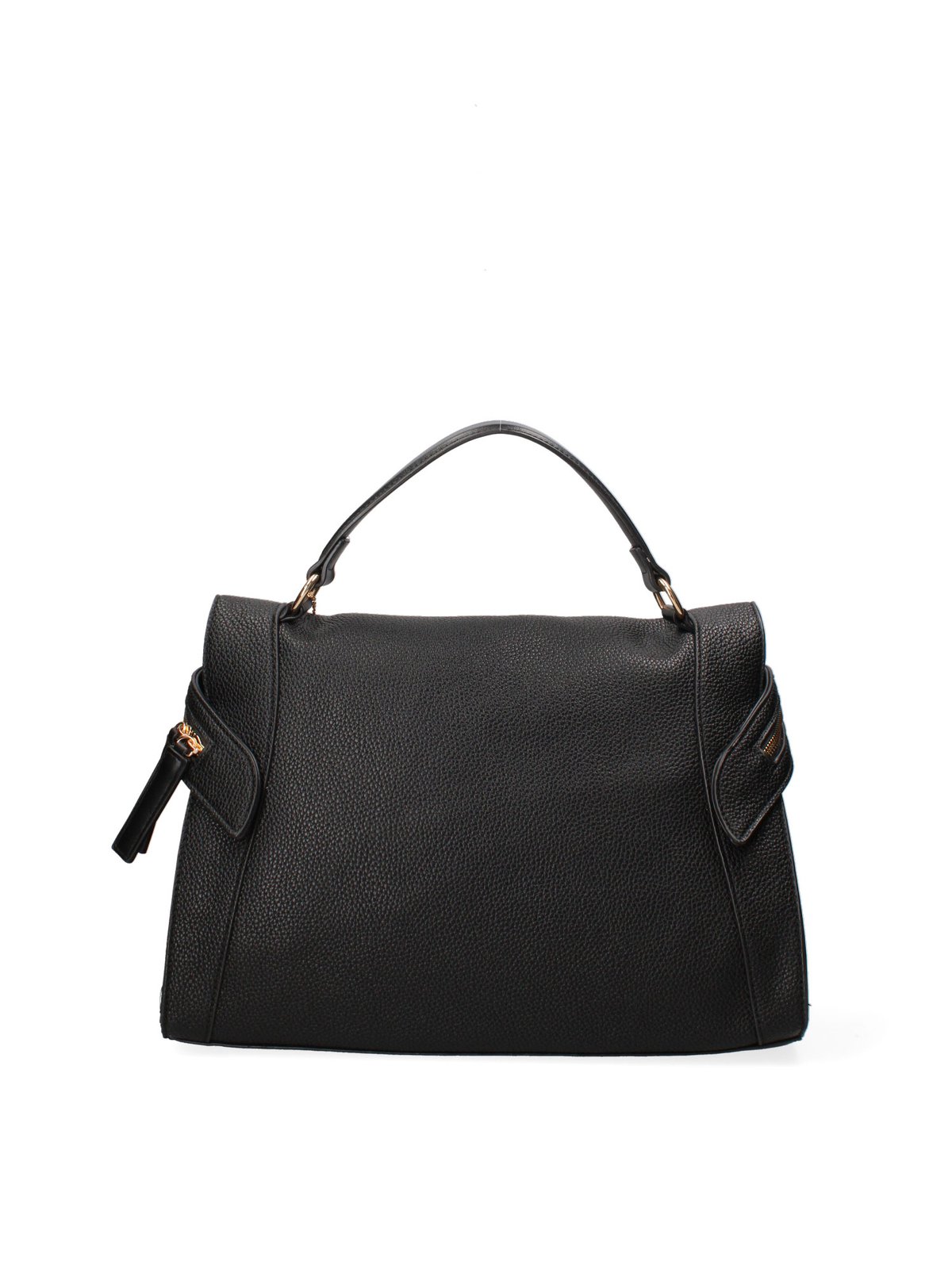Diana & Co Firenze Borsa a Mano Donna Pelle Vegana Nera Zip Tracolla Black B