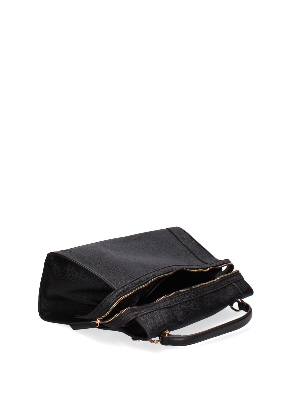 Diana & Co Firenze Borsa a Mano Donna Pelle Vegana Nera Zip Tracolla Black B